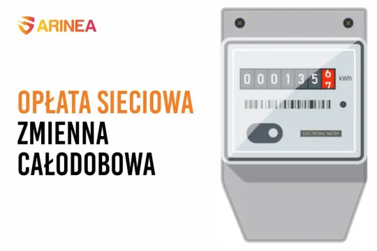 Zrozumienie opłaty sieciowej zmiennej całodobowej to klucz do optymalizacji rachunków. Grafika przedstawia licznik energii.