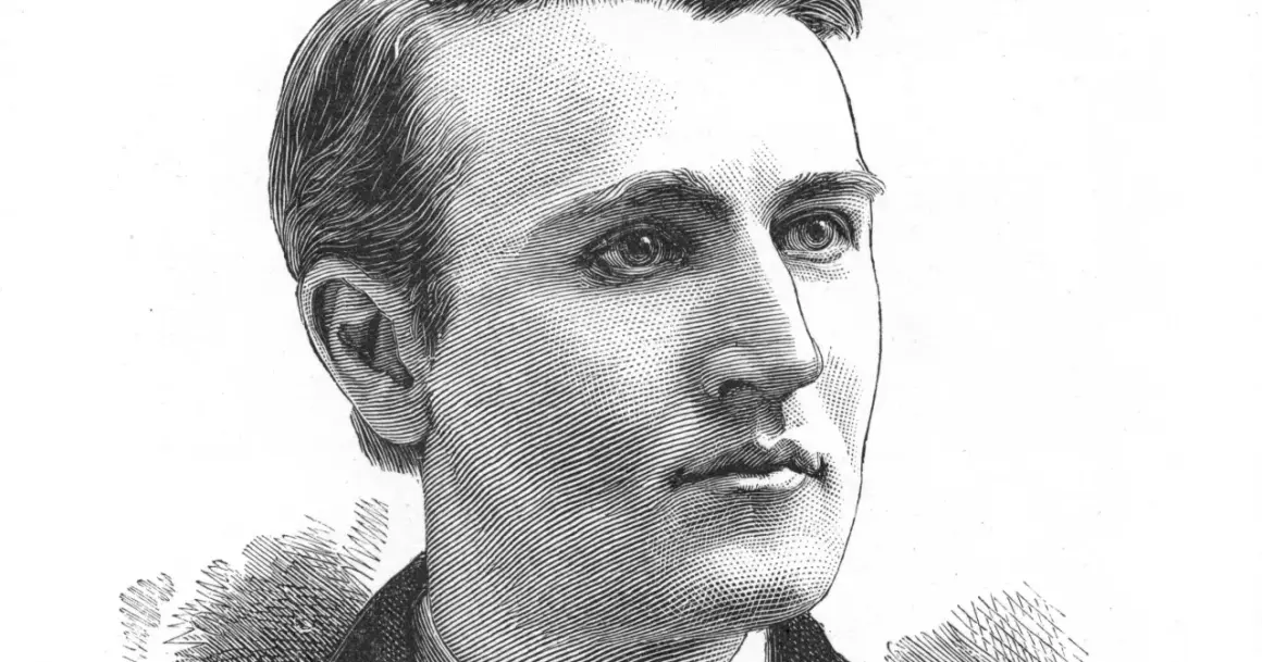 Portret mężczyzny w stylu rycin. Czy to on, kto wynalazł prąd?