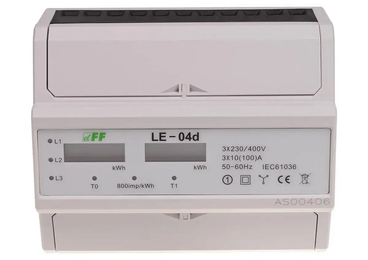 Licznik energii elektrycznej LE-04d, idealny do taryfy G12w PGE, rozróżnia czas letni i zimowy.